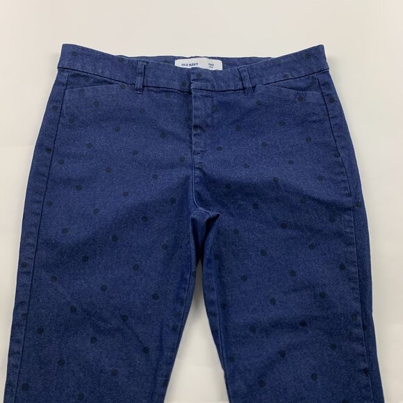 Old Navy Dark Denim Polka Dot Skinny Pixie Cropped Pant 8 - Picture 2 of 6